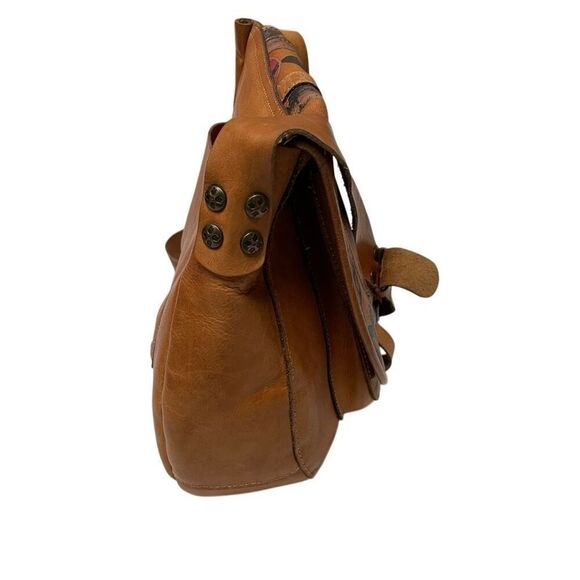 Patricia Nash Vintage Patch leather saddle bag Nepali Coast Hawaii suede inside - Picture 8 of 16